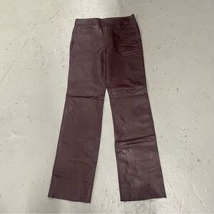 Vintage Philippe Monet Women’s Maroon Leather Biker Pants Size 34
